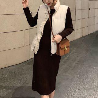 Padded Vest / Rib Knit Dress