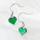 Heart Sterling Silver Dangle Earring 1 Pair - S925silver - Tangerine - One Size