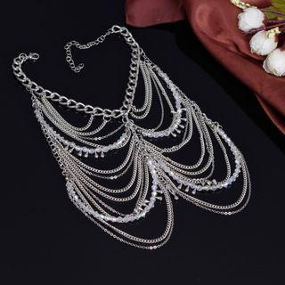 Fringed Layered Alloy Anklet H0234 - Silver - One Size