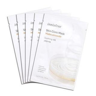 Innisfree - Skin Clinic Mask Set 5 Pcs - 5 Types Madecassoside (calm & Strengthen Skin Surface) - 5 Pcs
