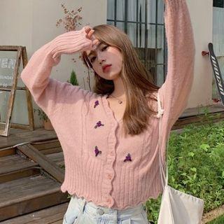 Flower Accent Cardigan - 4 Colors