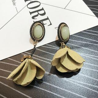 Non-matching Floral Drop Earring