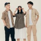 Couple Short-sleeved Checked Shirt