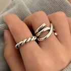 Set Of 2 : Retro Alloy Ring (assorted Designs) Set Of 2 - Silver - One Size