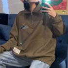 Logo Embroidered Half-zip Sweatshirt