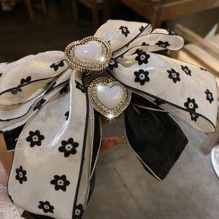 Bow Flower Faux Pearl Hair Clip / Set
