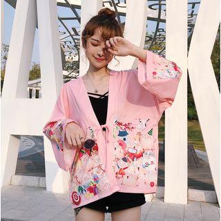 Pig Print Open-front Jacket