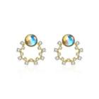 925 Sterling Silver Plated Gold Elegant Garland Earrings With Colorful Austrian Element Crystals Golden - One Size