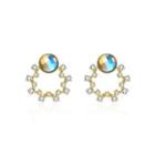 925 Sterling Silver Plated Gold Elegant Garland Earrings With Colorful Austrian Element Crystals Golden - One Size