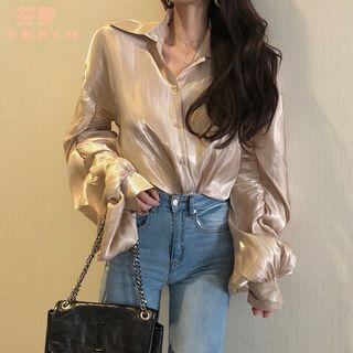 Lantern-sleeve Blouse As Shown In Figure - One Size