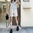 Floral Print Sleeveless Mini A-line Dress As Shown In Figure - One Size