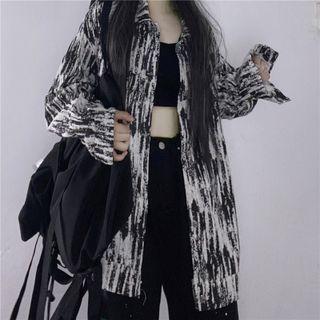 Tie-dyed Denim Shirt Jacket