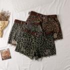 Ripped Leopard Shorts