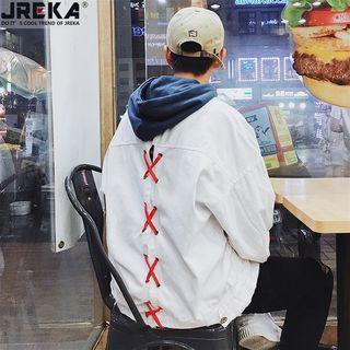 Loose-fit Cross Strap-back Denim Jacket