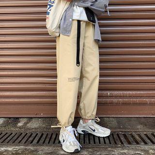 Tie-cuff Letter Jogger Pants