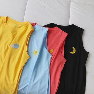 Cartoon Embroidered Tank Top