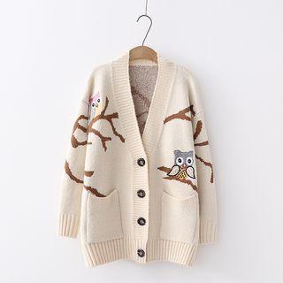 Owl Long Cardigan