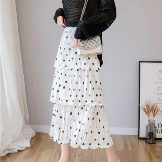 Midi Layered Dotted Skirt