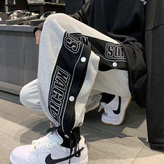 Double-breasted Lettering Pants