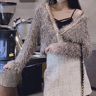 Cropped Fluffy Cardigan