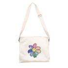 Flower Print Messenger Bag White - One Size