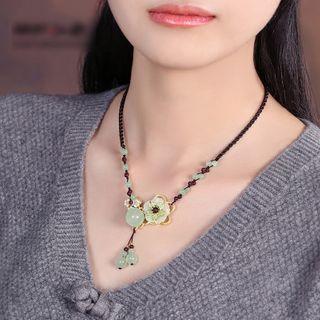 Flower Gemstone Pendant Necklace