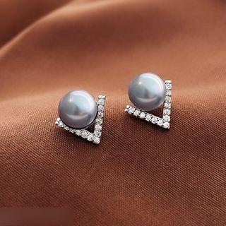 Embellished Ear Stud 1 Pair - One Size