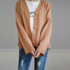 Covered-button Boxy Cardigan In 4 Colors