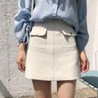 Pokcet Front A-line Skirt