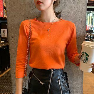 Long-sleeved Plain T-shirt