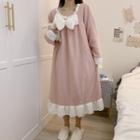 Long-sleeve Ribbon Midi Sleep Dress / Sleep Top / Lounge Pants / Set