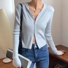 Hooded Zip Cropped Cardigan / Camisole Top