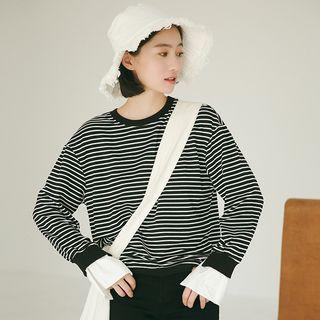 Stripe Mock Two-piece Sweatshirt