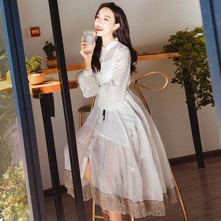 Daisy Embroidered A-line Fringe Dress