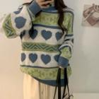 Heart Print Patterned Sweater
