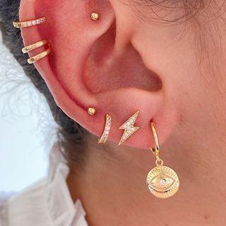 Set Of 7: Earring Set Of 7 Pcs - Gold - One Size