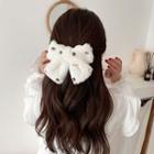 Embellished Fluffy Bow Hair Clip