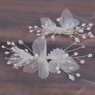 Wedding Faux Pearl Mesh Branches Hair Clip