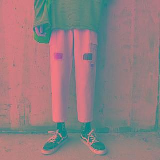 Color Block Cropped Straight Leg Pants