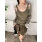 Long-sleeve Shawl / Plain Tank Top / Plain Skort