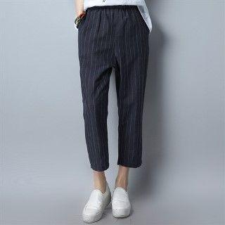Regular-fit Striped Cropped Pants