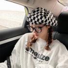 Checker Corduroy Beret Hat