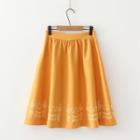 Printed A-line Skirt Yellow - One Size
