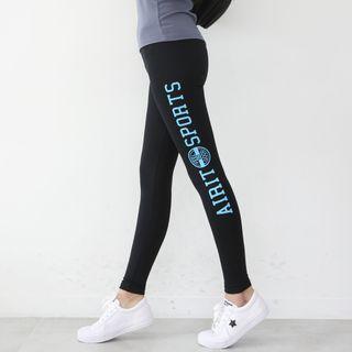 High-waist Letter-printed Sports Leggings