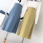 Plain A-line Midi Flare Skirt
