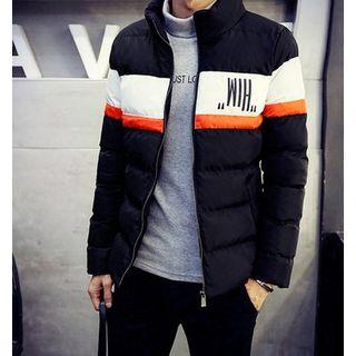 Colour Block Stand-collar Padded Coat