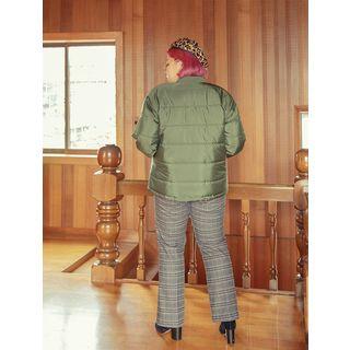Plus Size Boxy Padded Flight Jacket