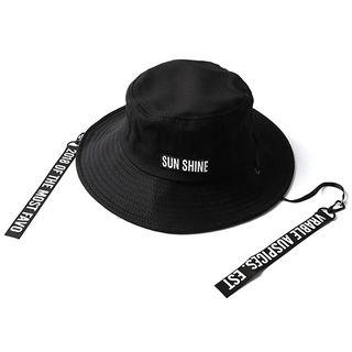 Long Strap Lettering Bucket Hat