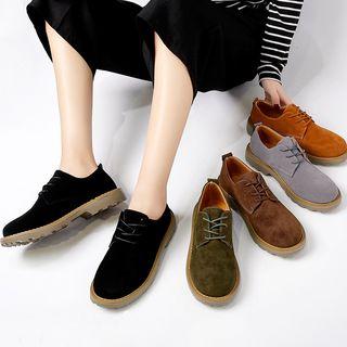 Faux Suede Platform Ankle Boots