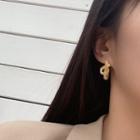 Knot Alloy Open Hoop Earring 1 Pair - Gold - One Size